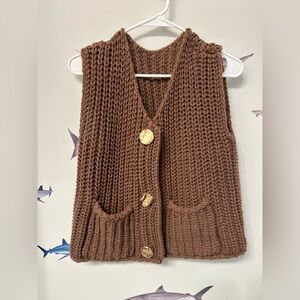 Women’s Brown Knit Sweater Vest, size M?